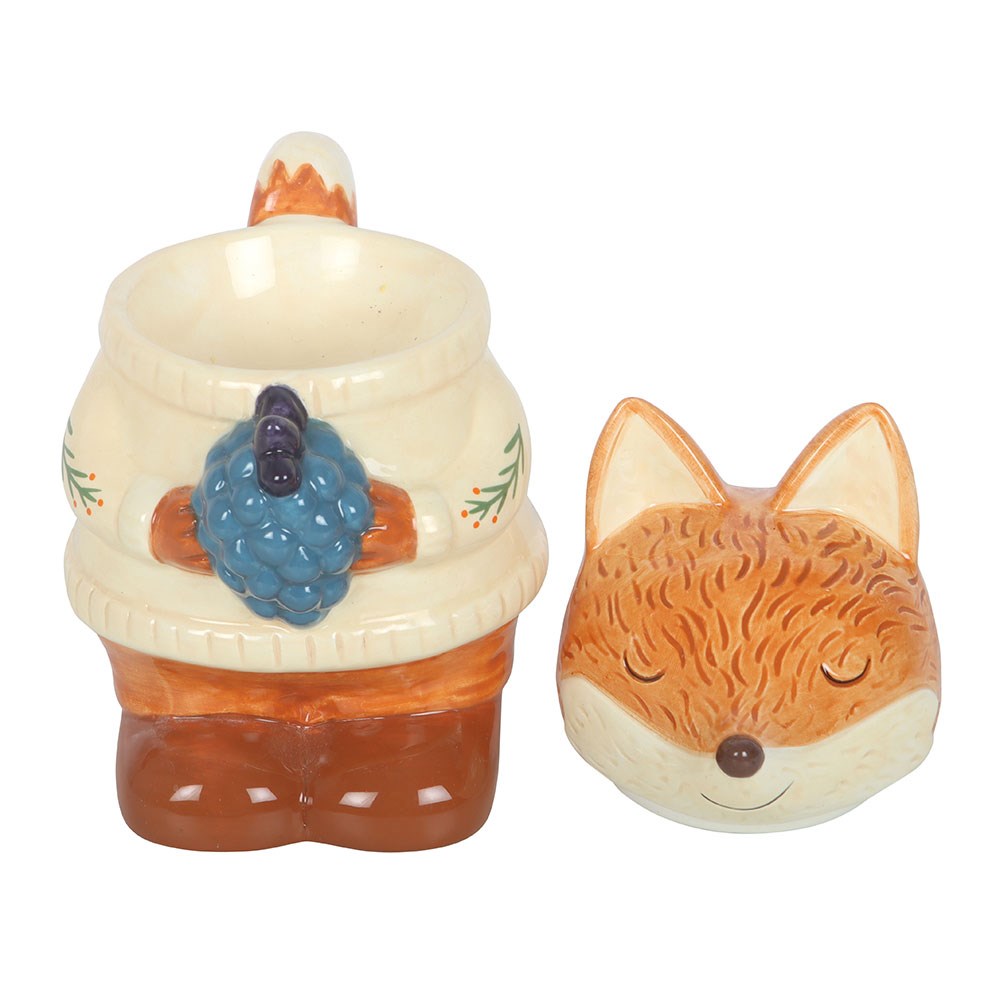Süße Keramik Duftlampe Fuchs mit Deckel – Felix Fox