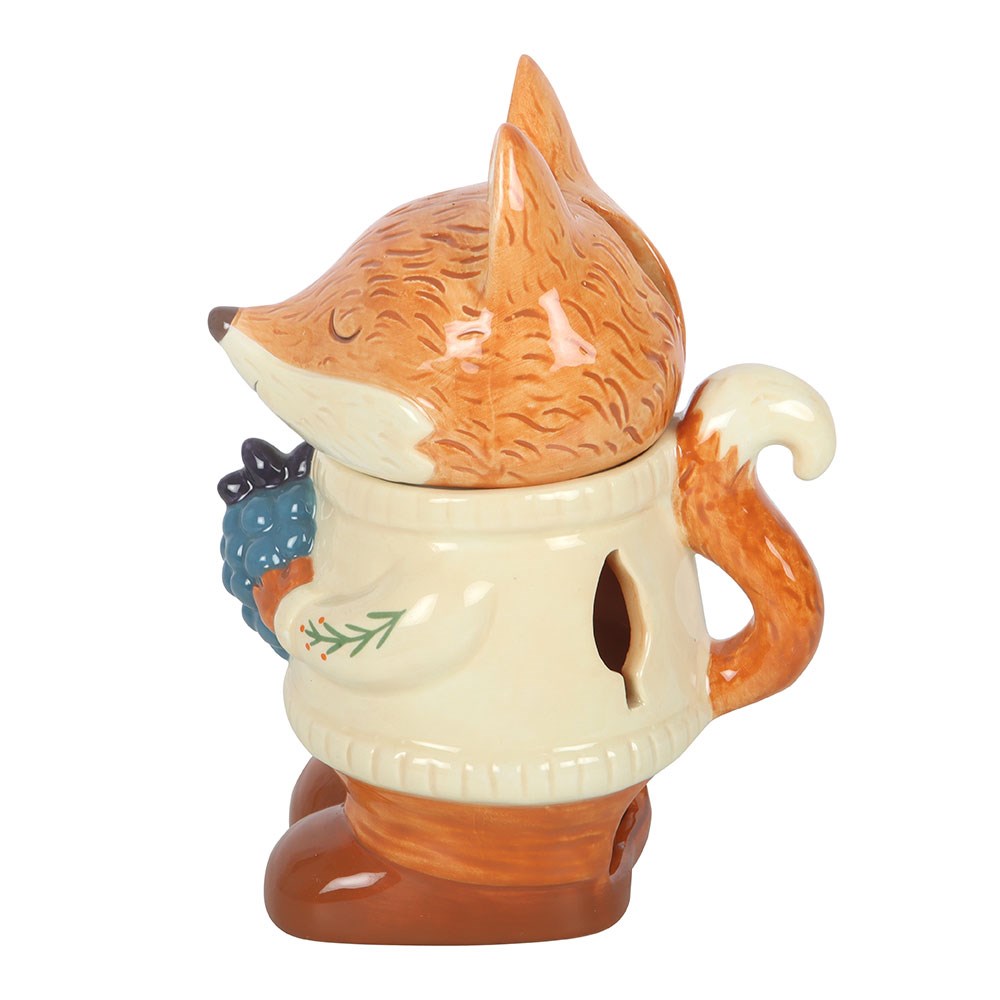 Süße Keramik Duftlampe Fuchs mit Deckel – Felix Fox