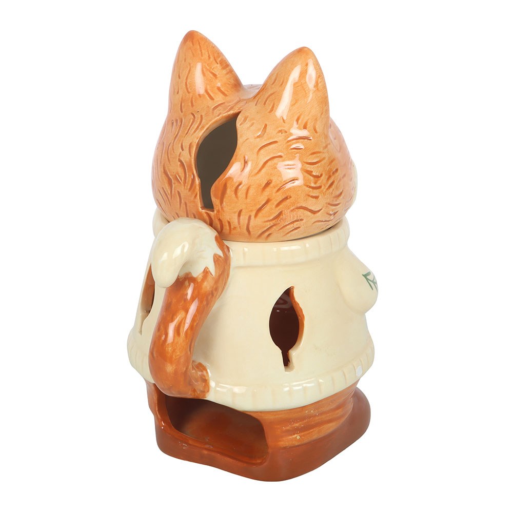 Süße Keramik Duftlampe Fuchs mit Deckel – Felix Fox