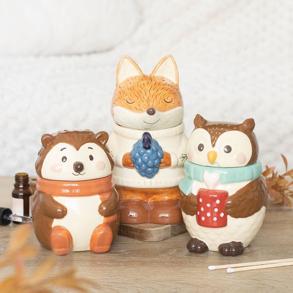 Süße Keramik Duftlampe Fuchs mit Deckel – Felix Fox