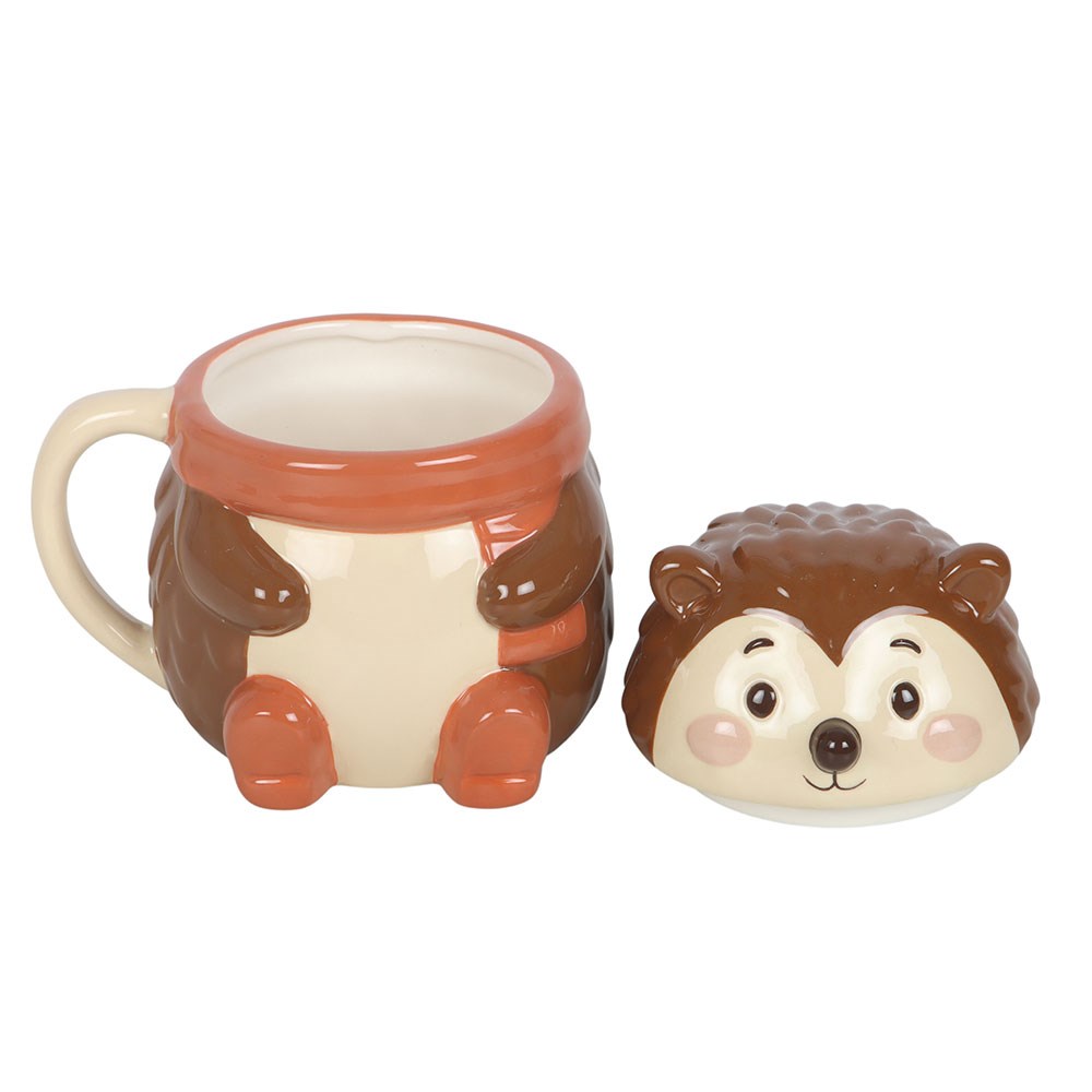 Vintage Tasse Kaffeebecher Igel mit Deckel – Hazel Hedgehog