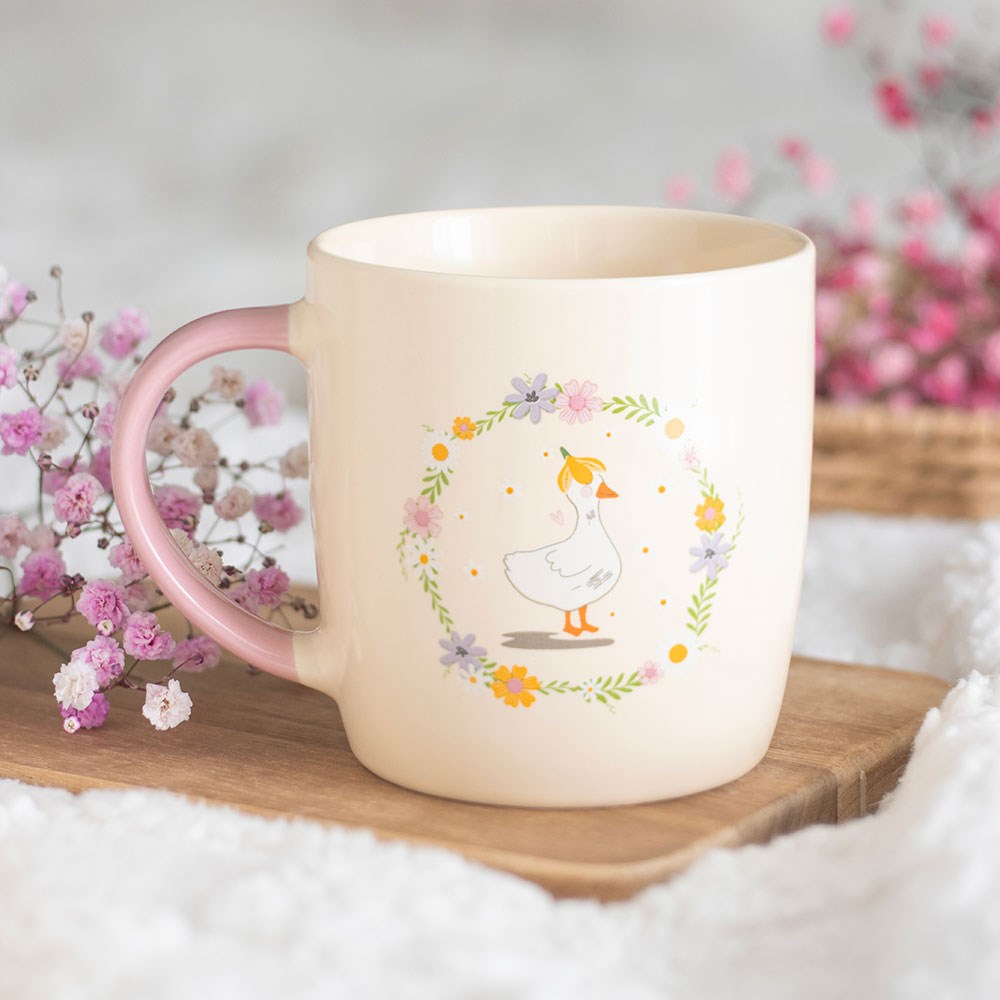 Nostalgische Tasse "Floral Duck" Ente Frühling 320 ml