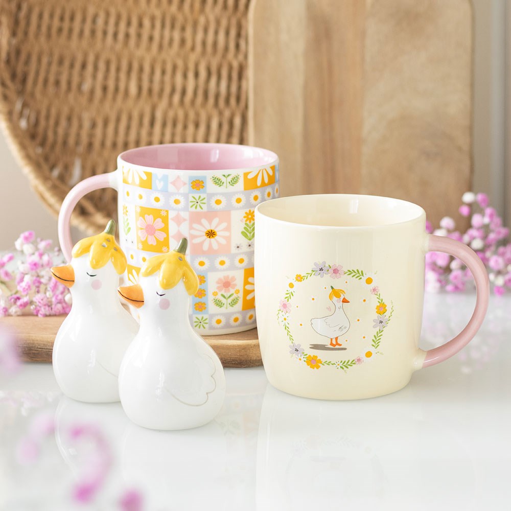 Nostalgische Tasse "Floral Duck" Ente Frühling 320 ml