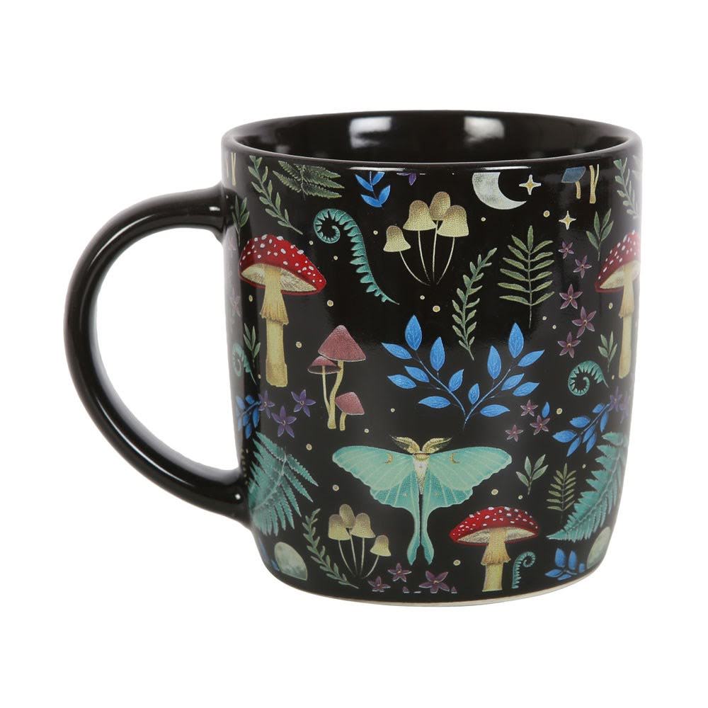 Vintage Tasse mit Aufdruck Pilz "Dark Forest" 340 ml