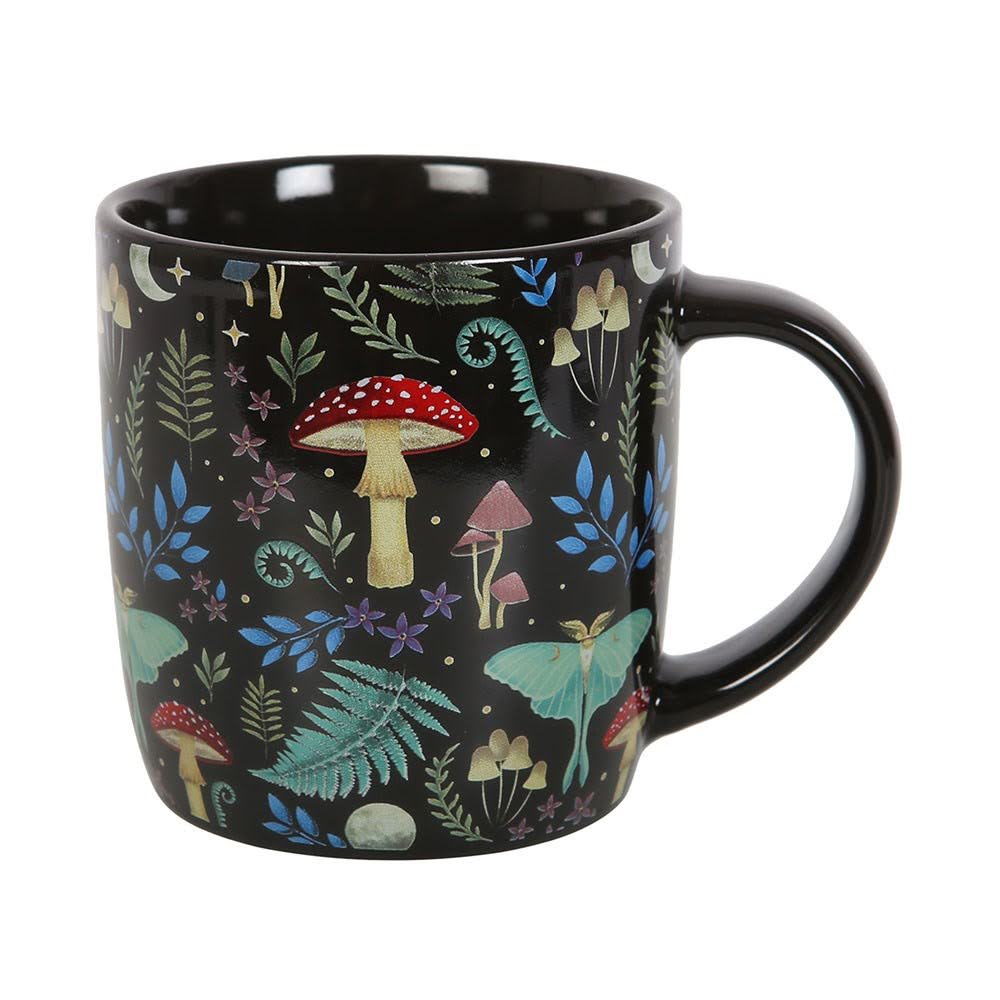 Vintage Tasse mit Aufdruck Pilz "Dark Forest" 340 ml