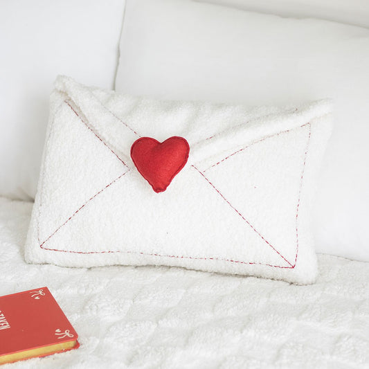 Liebesbrief Dekokissen mit Stickerei "I love you" Valentinstaggeschenk