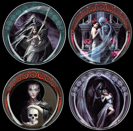 Dekoteller Set Anne Stokes 4 Stück "Dance with Dead" 18 cm