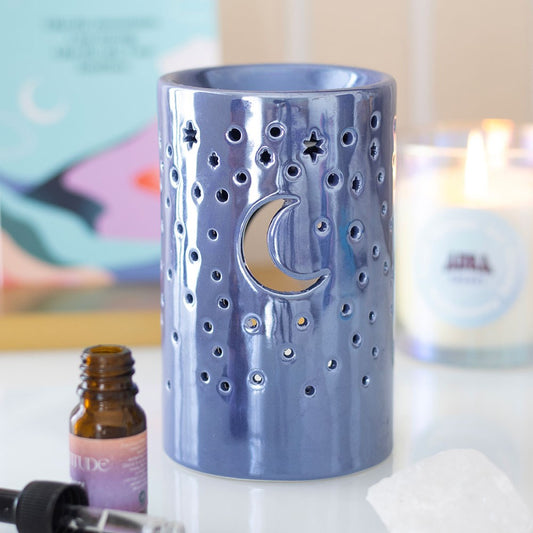 Iridescent Moon Duftlampe - Keramik Aromalampe Lila