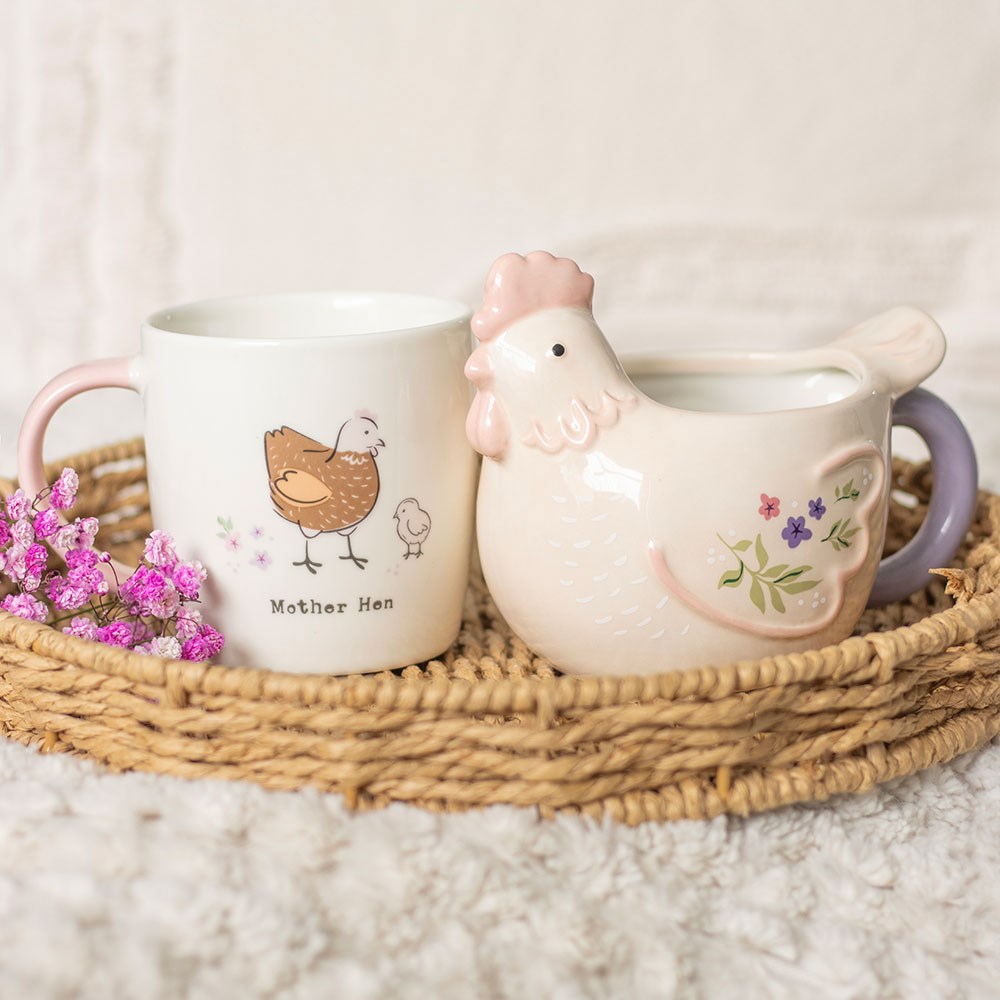 Süße Landhaus Osterdeko Tasse Becher Henne 3D Ostern 250 ml