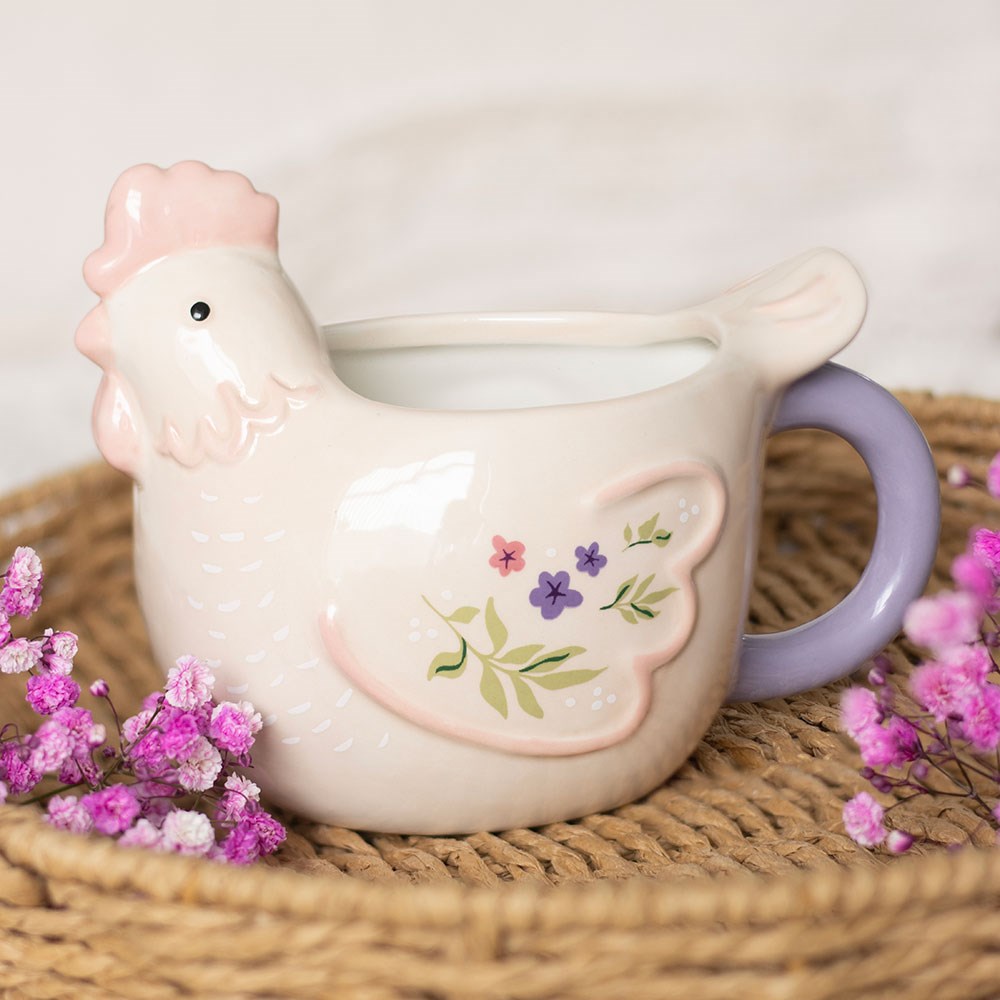 Süße Landhaus Osterdeko Tasse Becher Henne 3D Ostern 250 ml