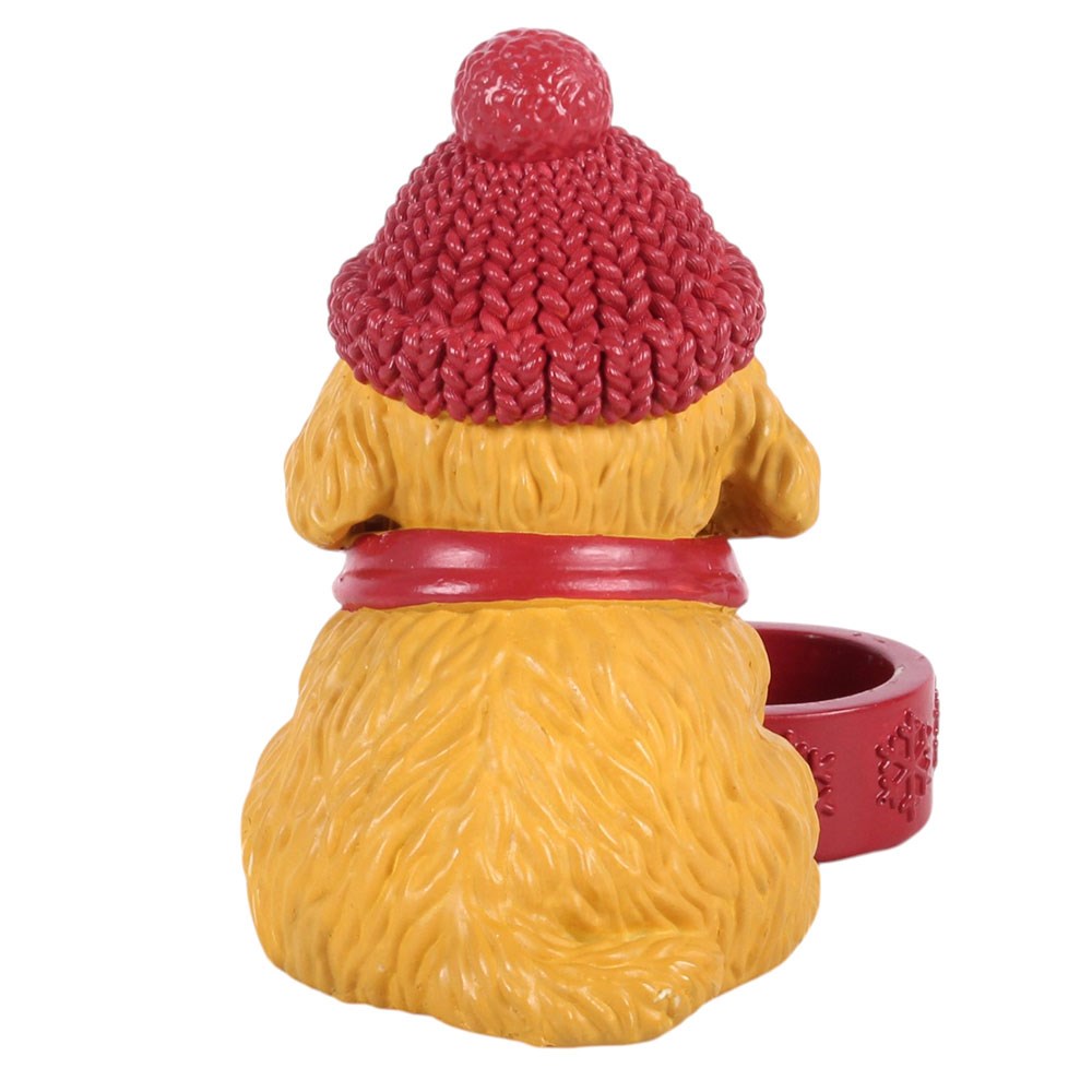Winter Puppy Resin Tealight Candle Holder – mit Teelicht