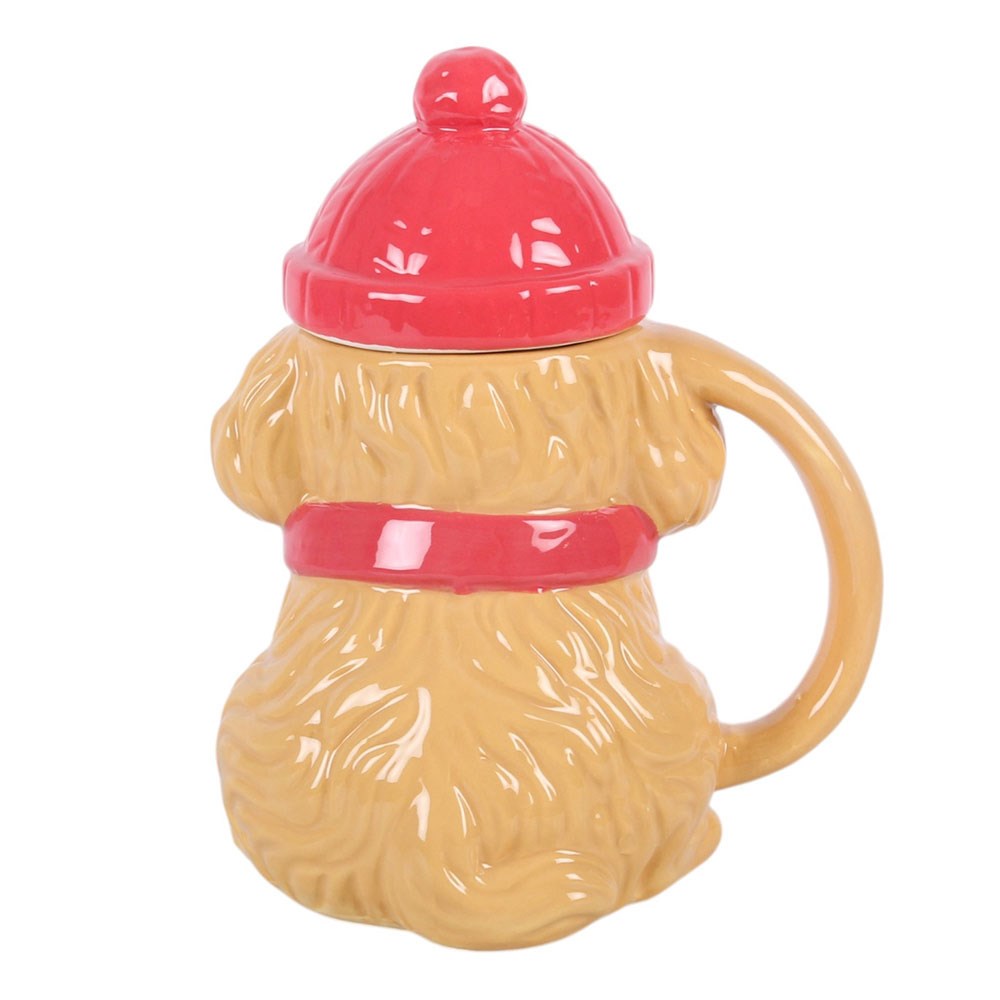 Winter Puppy Ceramic Lidded Mug – Lifestyle mit Duftöl
