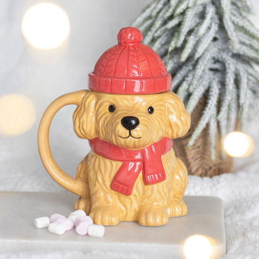 Winter Puppy Ceramic Lidded Mug – Verpackung