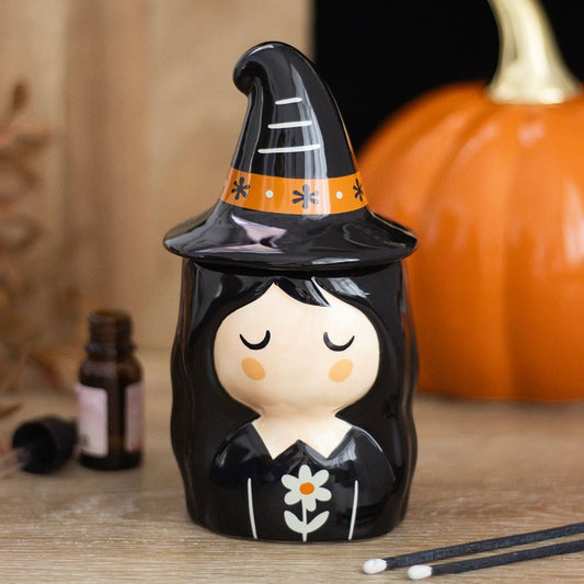 Halloween vintage Duftlampe "Kleine Hexe "Frightful Folk Witch"