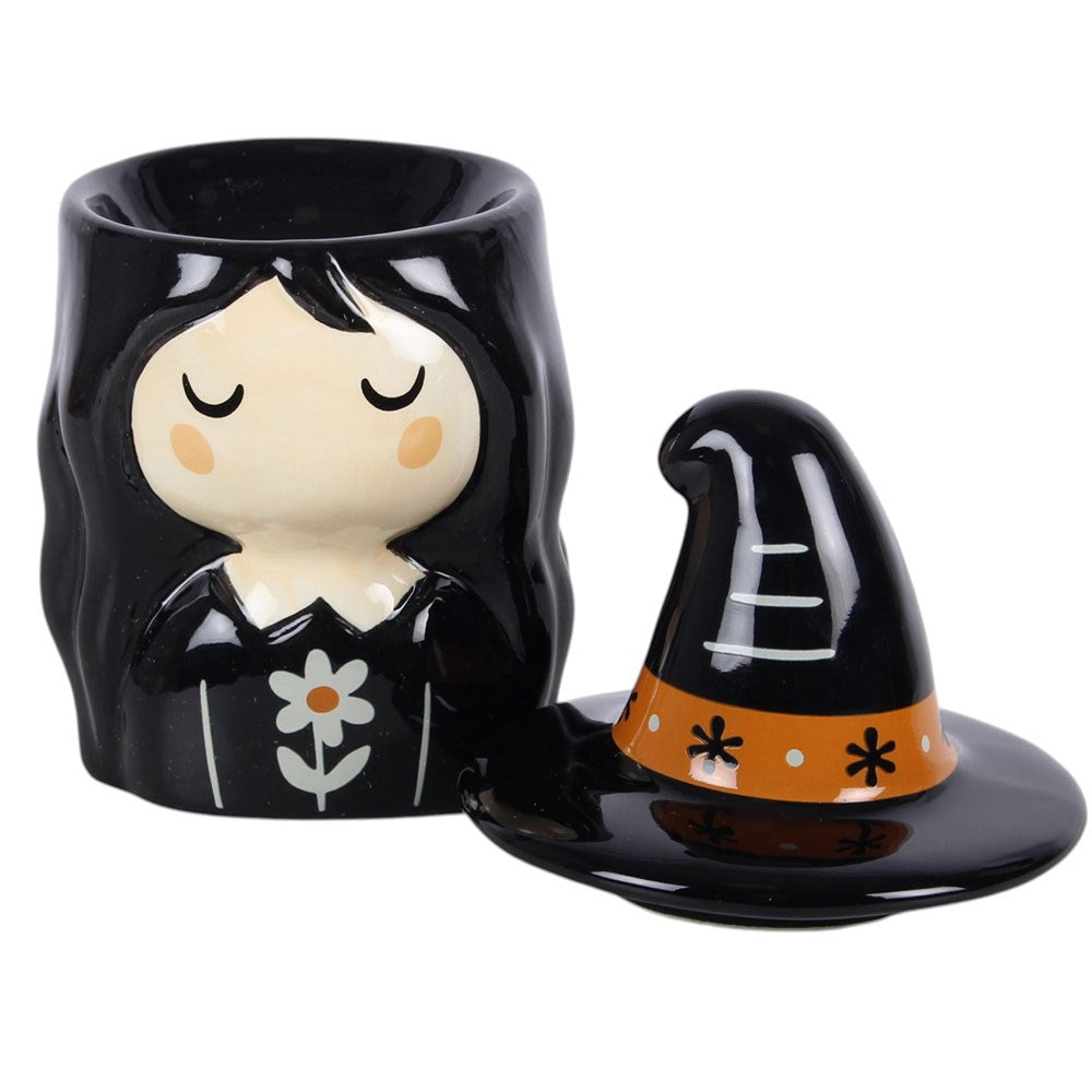 Halloween vintage Duftlampe "Kleine Hexe "Frightful Folk Witch"