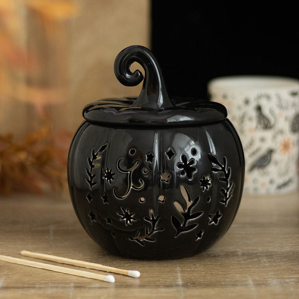 Pumpkin Halloween Duftlampe Kürbis schwarz vintage Style