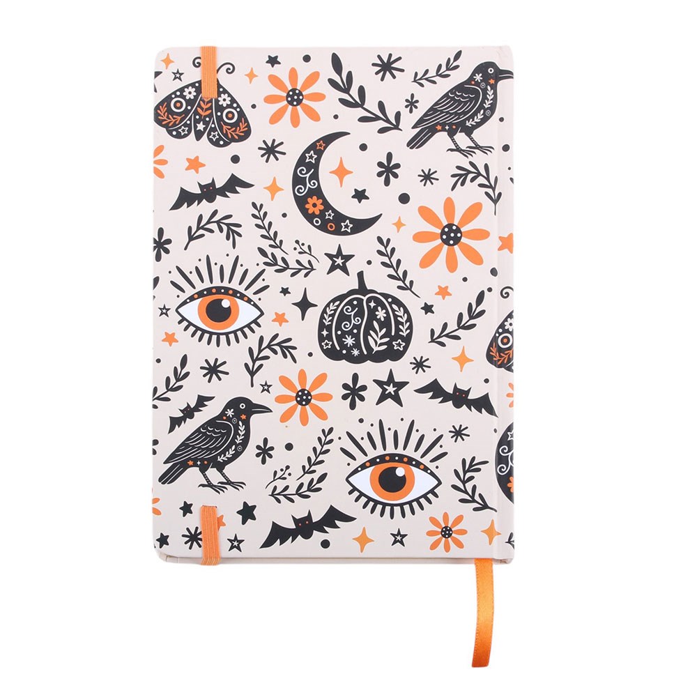 Frightful Folk Ethno witchy Notizbuch A5 – Krähe, Mond & Auge