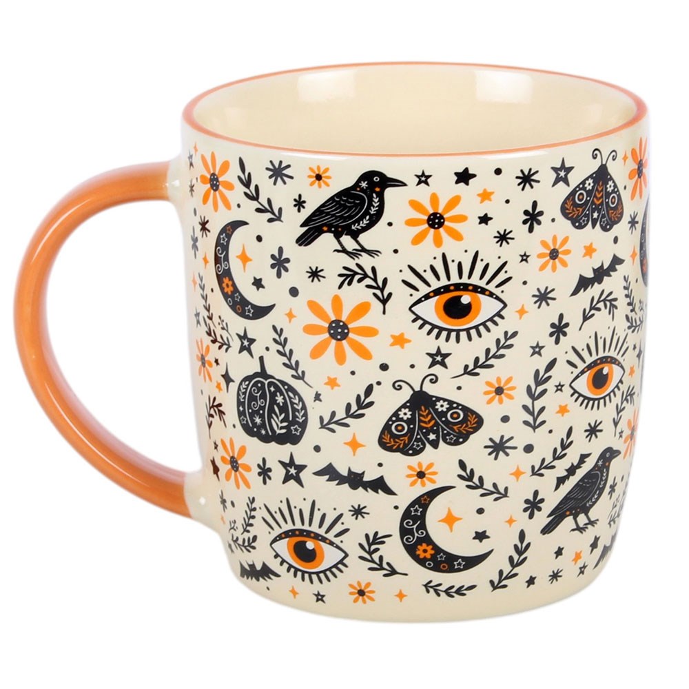 Frightful Folk Tasse Halloween – Krähe, Mond & Auge - Gothic Vintage