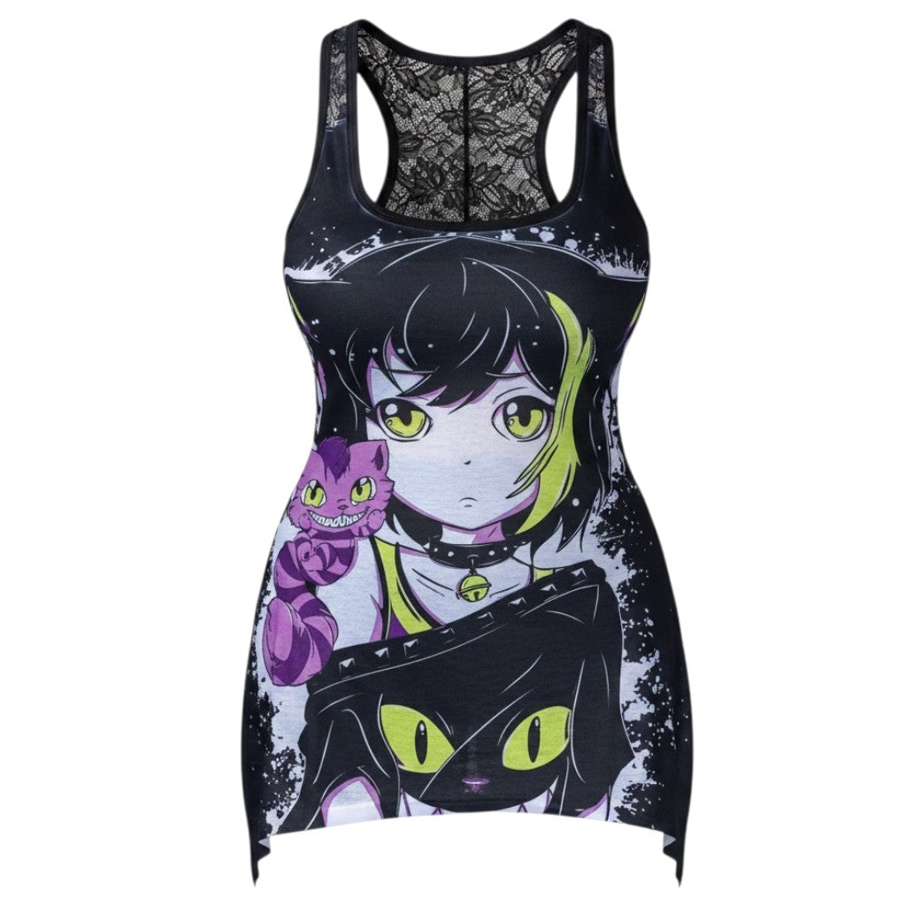 Lost Way Tank Top – Spitzenrücken Nahaufnahme