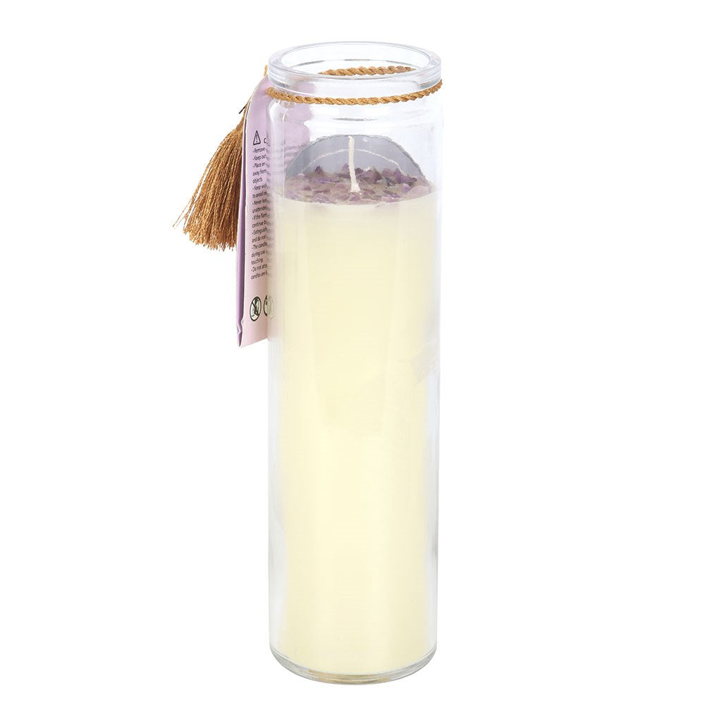 Selene Goddess Kerze im Glas  mit Amethystkristallen