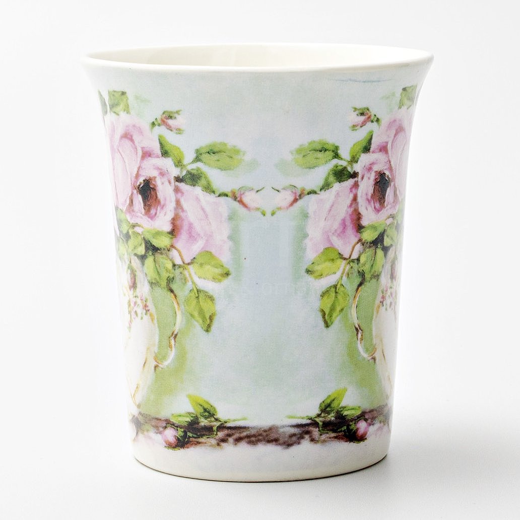 Romantischer Clayre & Eef Tasse Kaffeebecher 350 ml Rosenmotiv