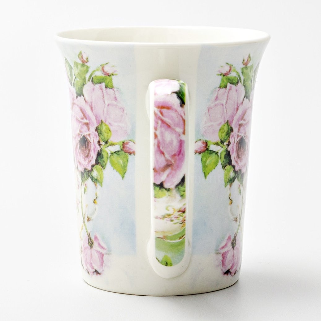 Romantischer Clayre & Eef Tasse Kaffeebecher 350 ml Rosenmotiv