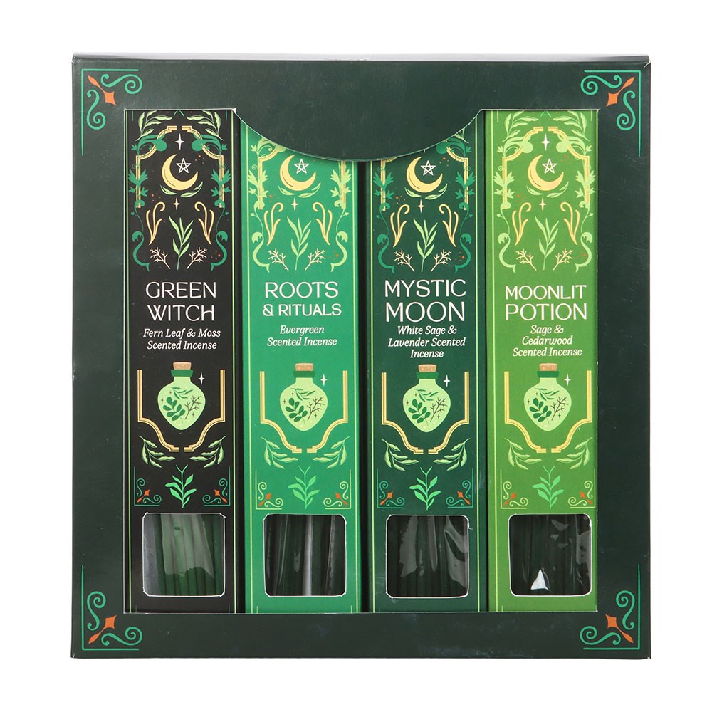 Green Witch Geschenkset Räucherstäbchen 4 Pack. Ethno Gothic
