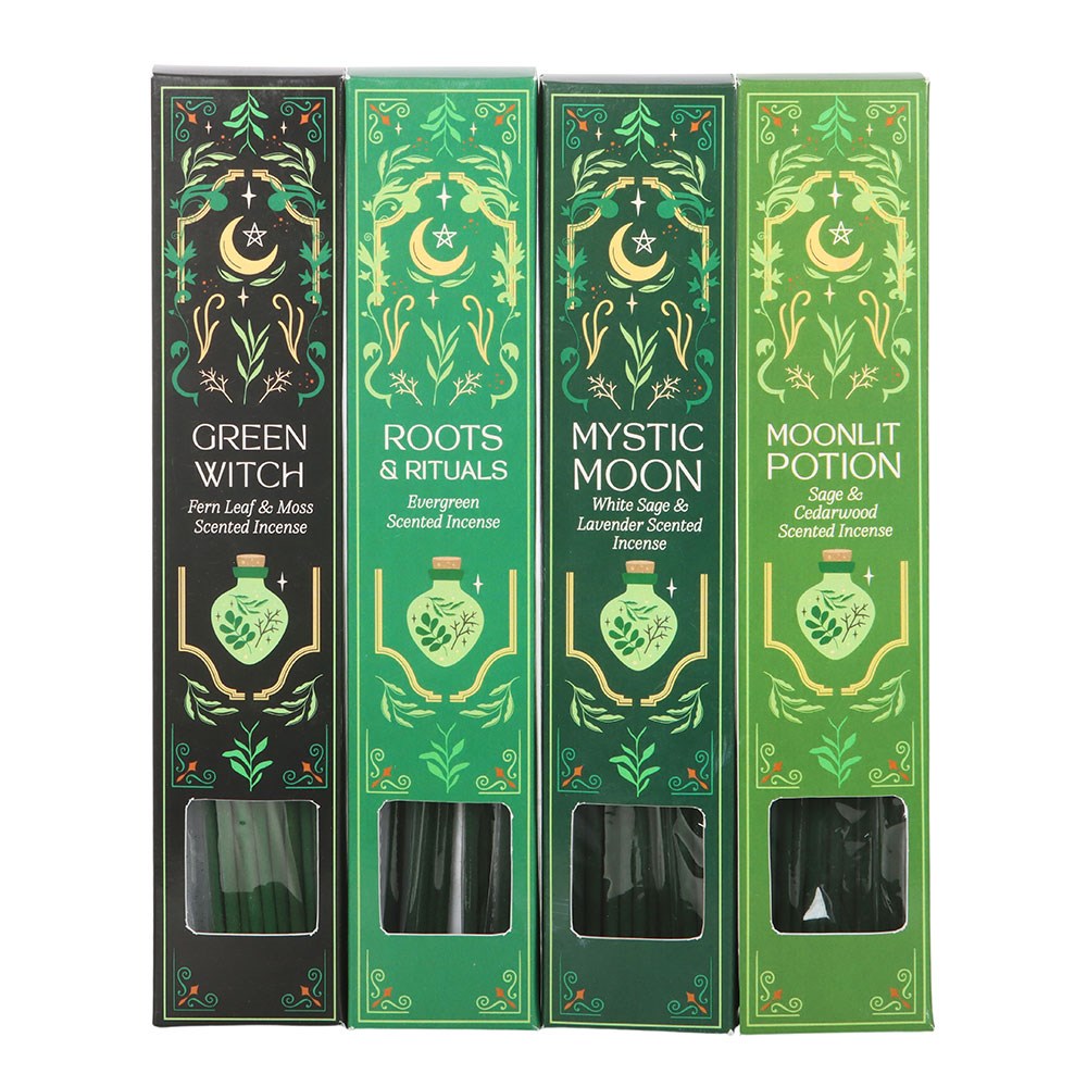 Green Witch Geschenkset Räucherstäbchen 4 Pack. Ethno Gothic