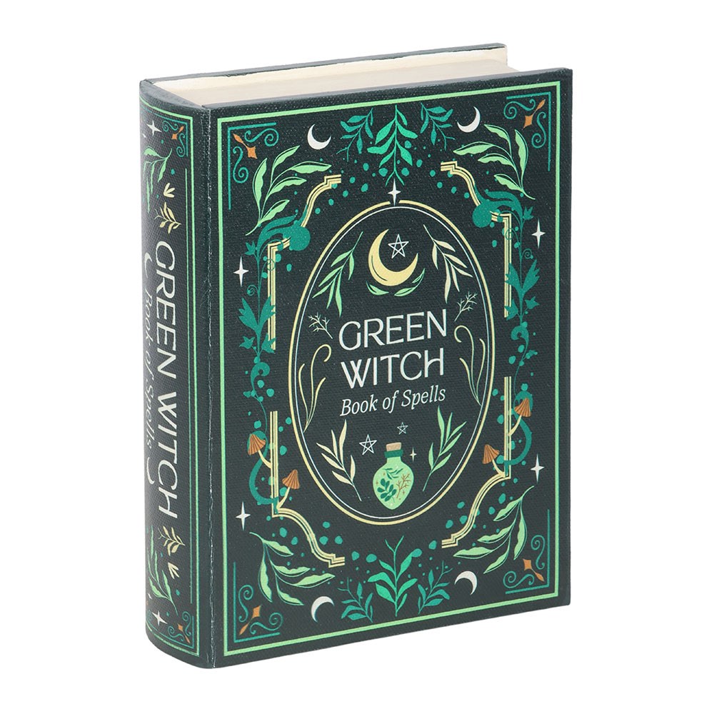 "Green Witch" Dekobox in Buchform Book of Spells Hexen Aufbewahrung