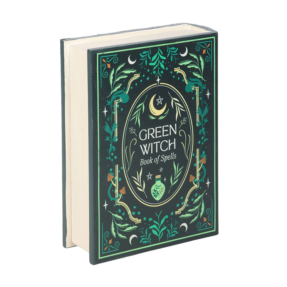 "Green Witch" Dekobox in Buchform Book of Spells Hexen Aufbewahrung