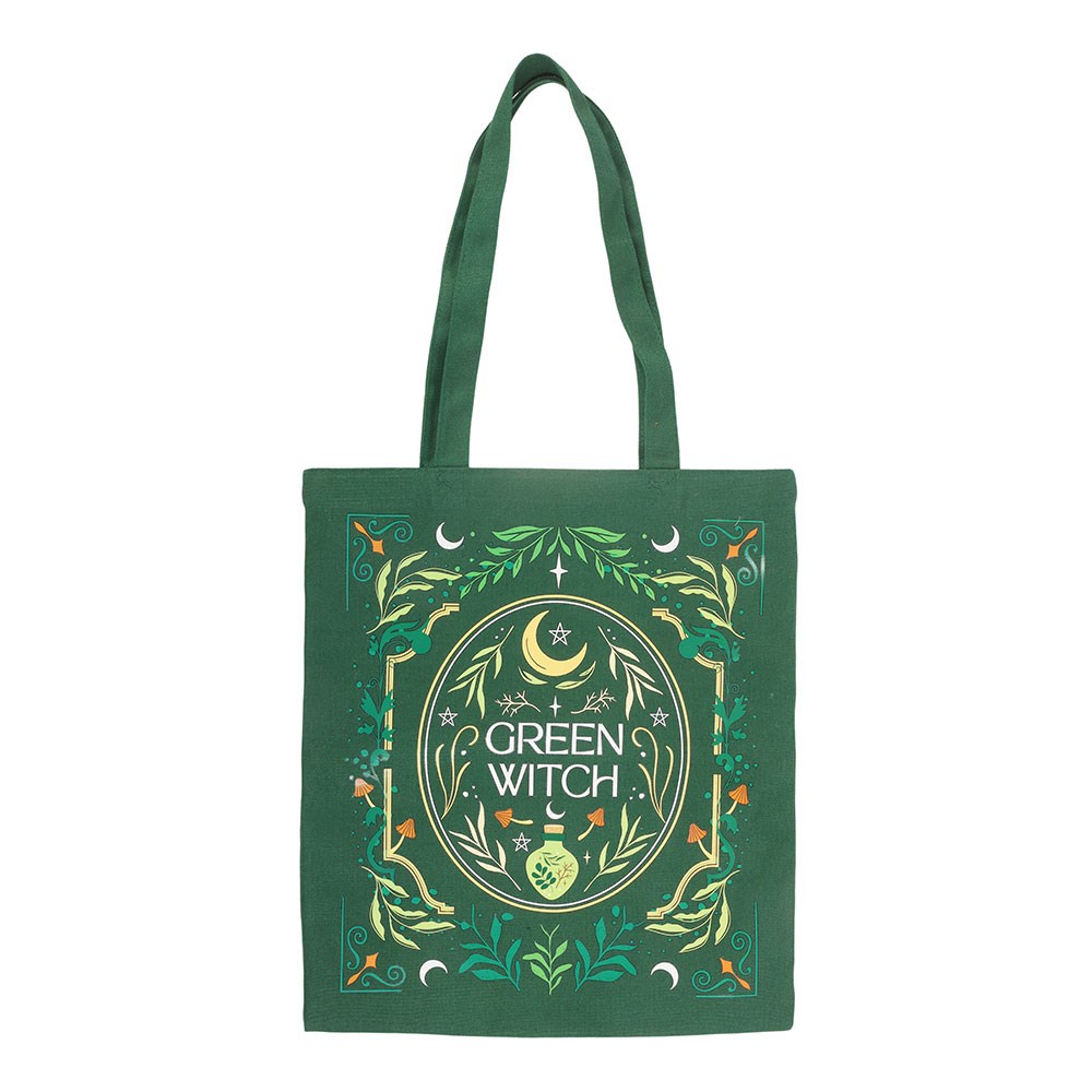 "Green Witch" Gothic Stofftasche in grün Witch Umhängetasche