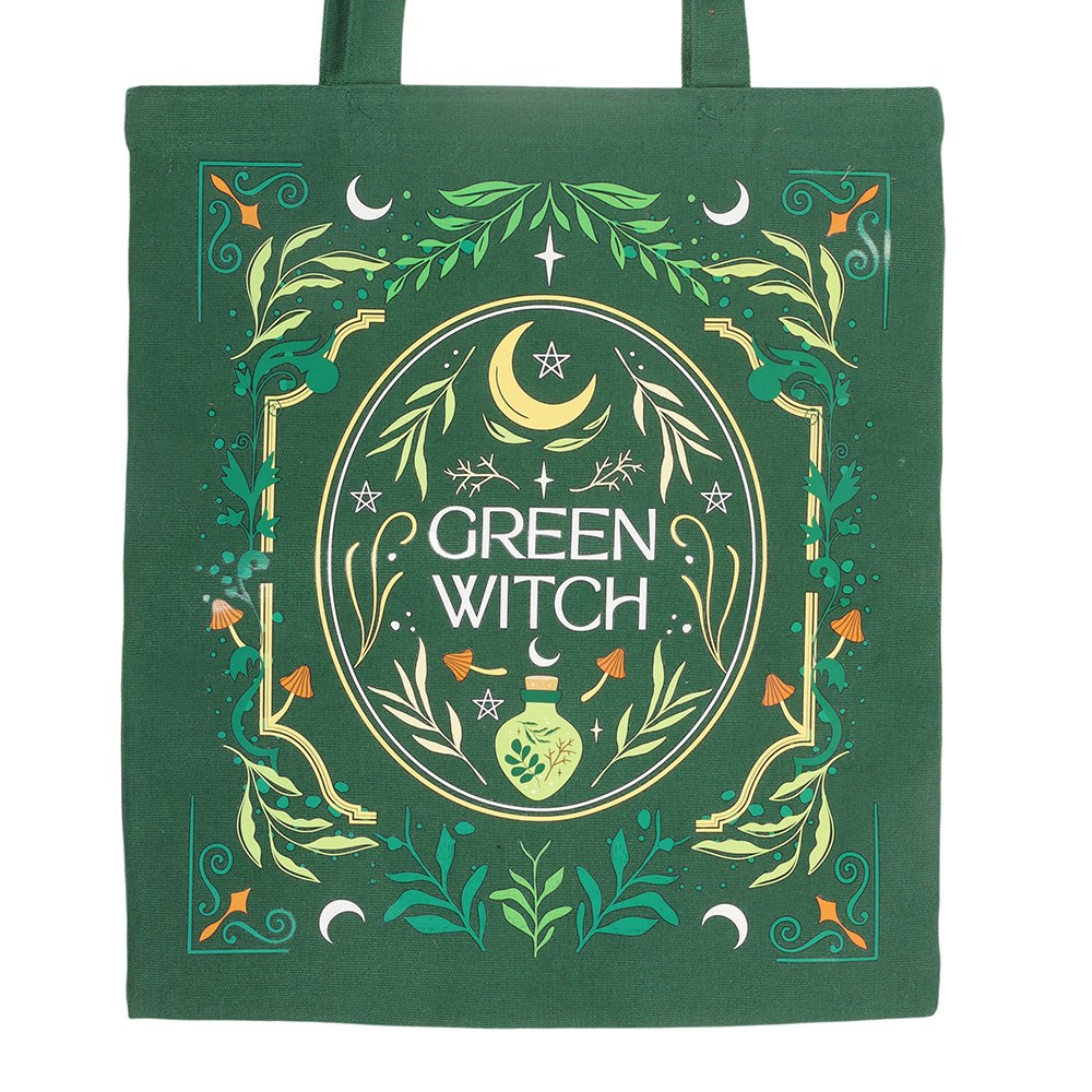 "Green Witch" Gothic Stofftasche in grün Witch Umhängetasche
