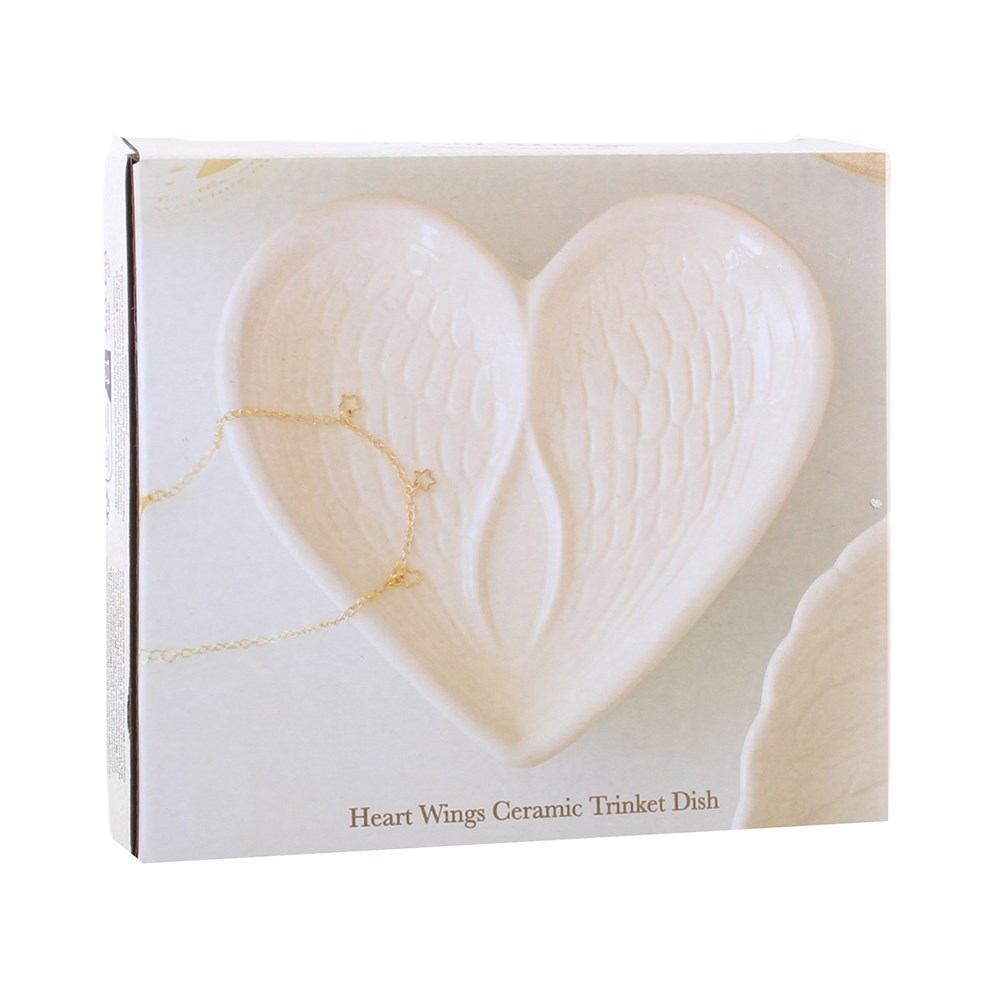 Keramik Herz Schmuckschale Angel Wings Verpackung