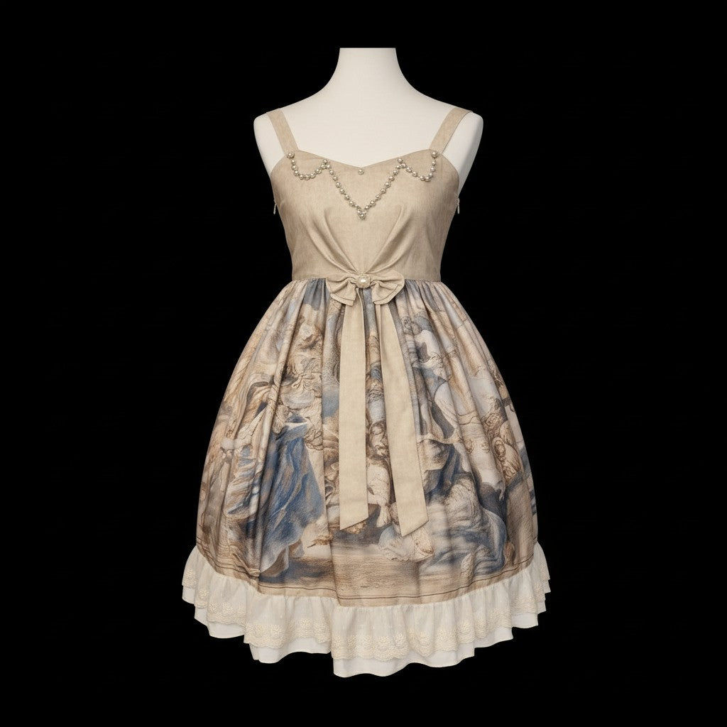 Romantisches Classic Lolita JSK – „Renaissance & Perlen“ Gr. S