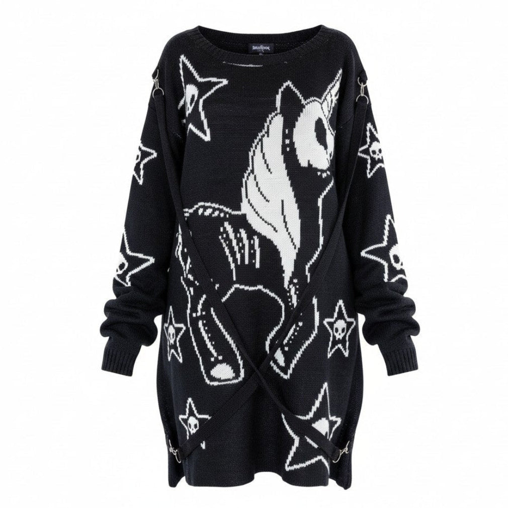 Gothic Dead Inside Jumper Longpullover Einhorn Cupcake Cult