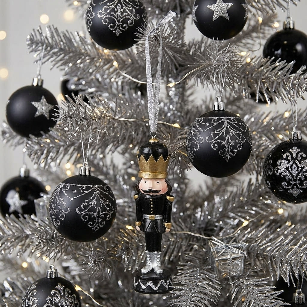 Weihnachtsanhänger Nussknacker Schwarz 12 cm Christbaumschmuck