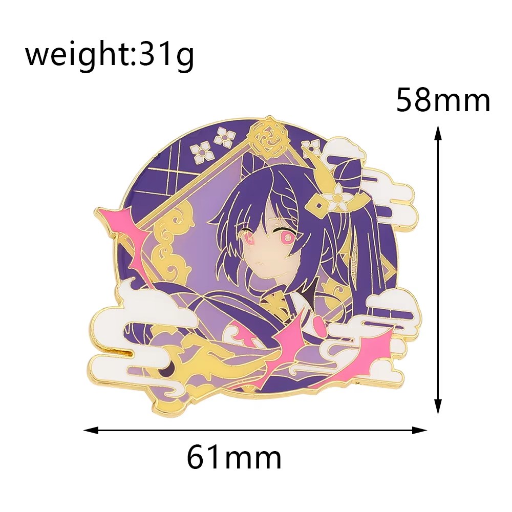 Keqing Genshin Impact Pin – Maße 61x58mm, Gewicht 31g