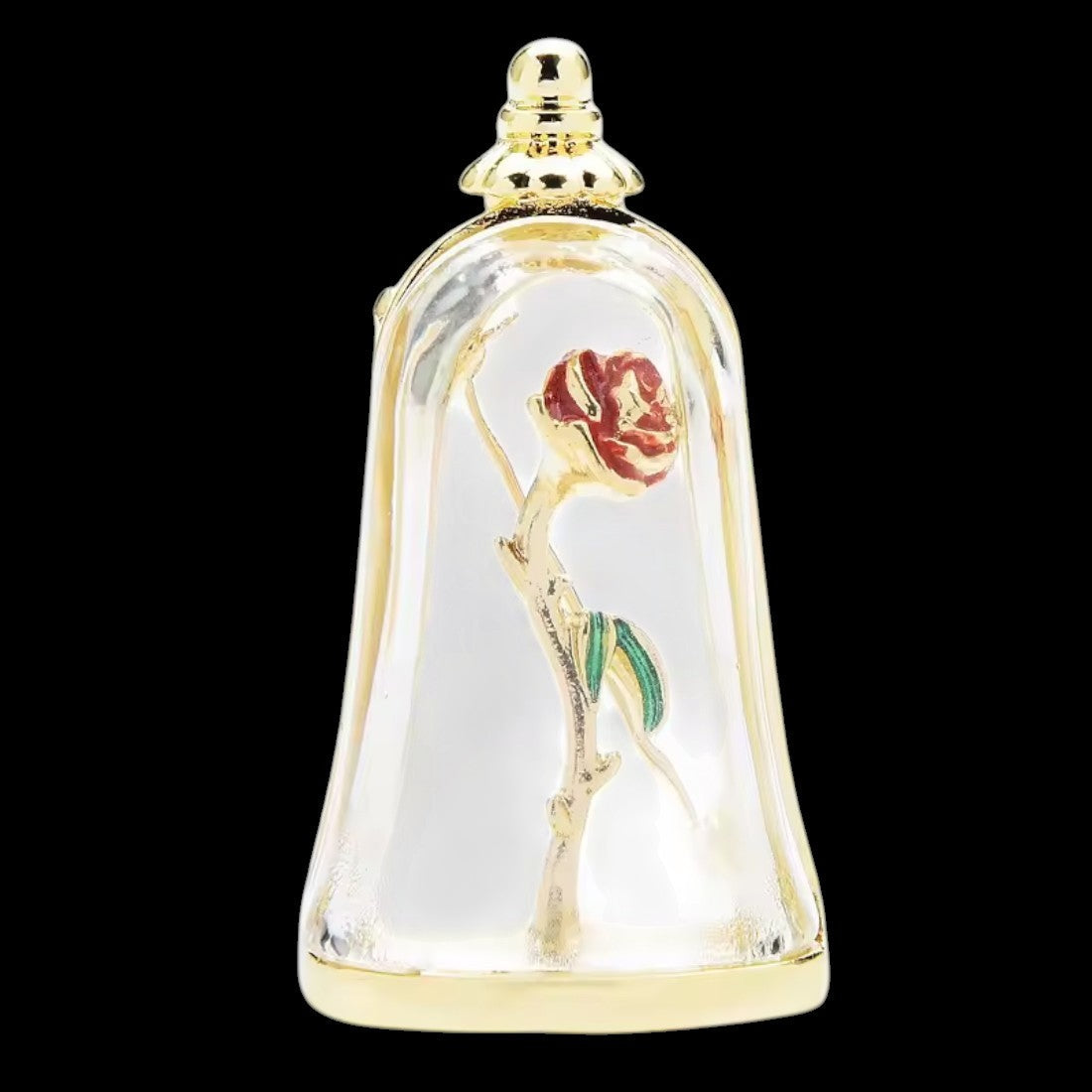 3D Brosche Rose im Glas schwarzer Hintergrund
