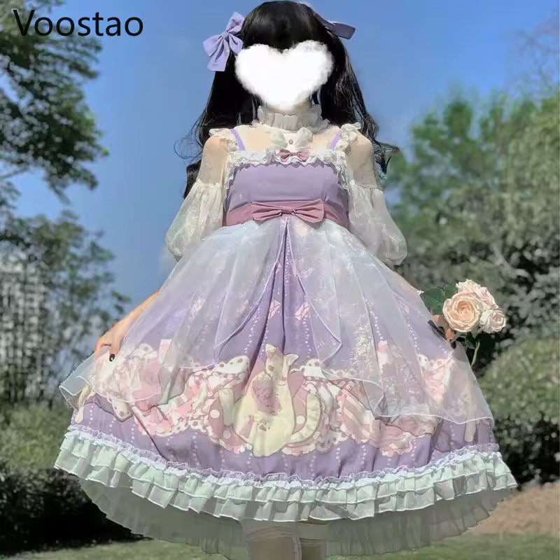 Kitten Dreams Fairycore Kleid Lolita mit Tüll