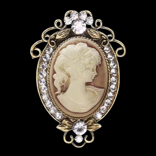 Vintage Brosche Cameo gold-silberfarben