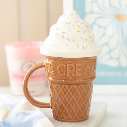 Eiswaffelbecher mit Deckel Tasse Eistüte 500 ml