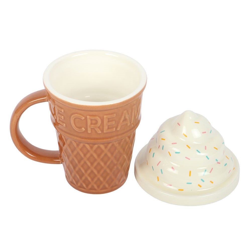 Eiswaffelbecher mit Deckel Tasse Eistüte 500 ml