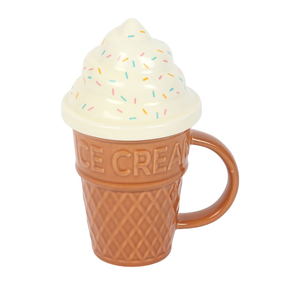Eiswaffelbecher mit Deckel Tasse Eistüte 500 ml
