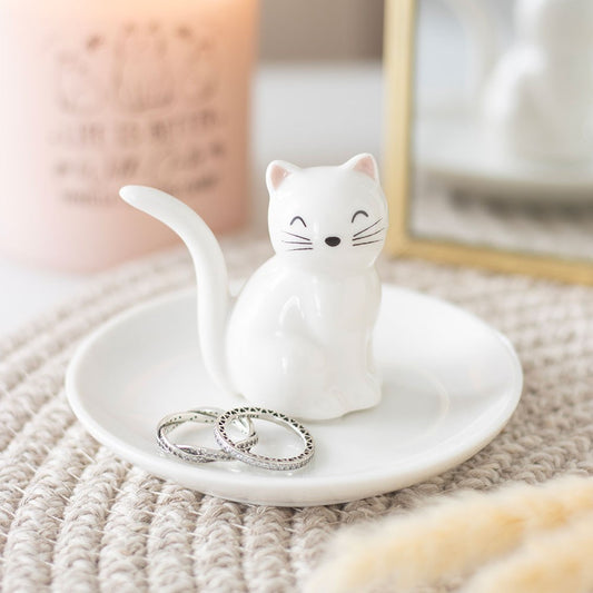 Sweet Schmuckschale weiße Katze Wohnaccessoires