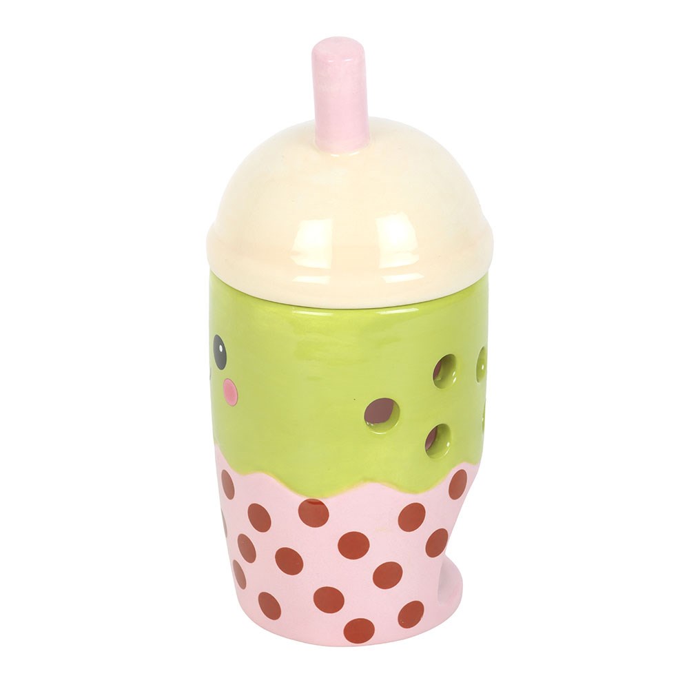Bubble Tea Duftlampe - Kawaii Keramik Aromalampe Grün