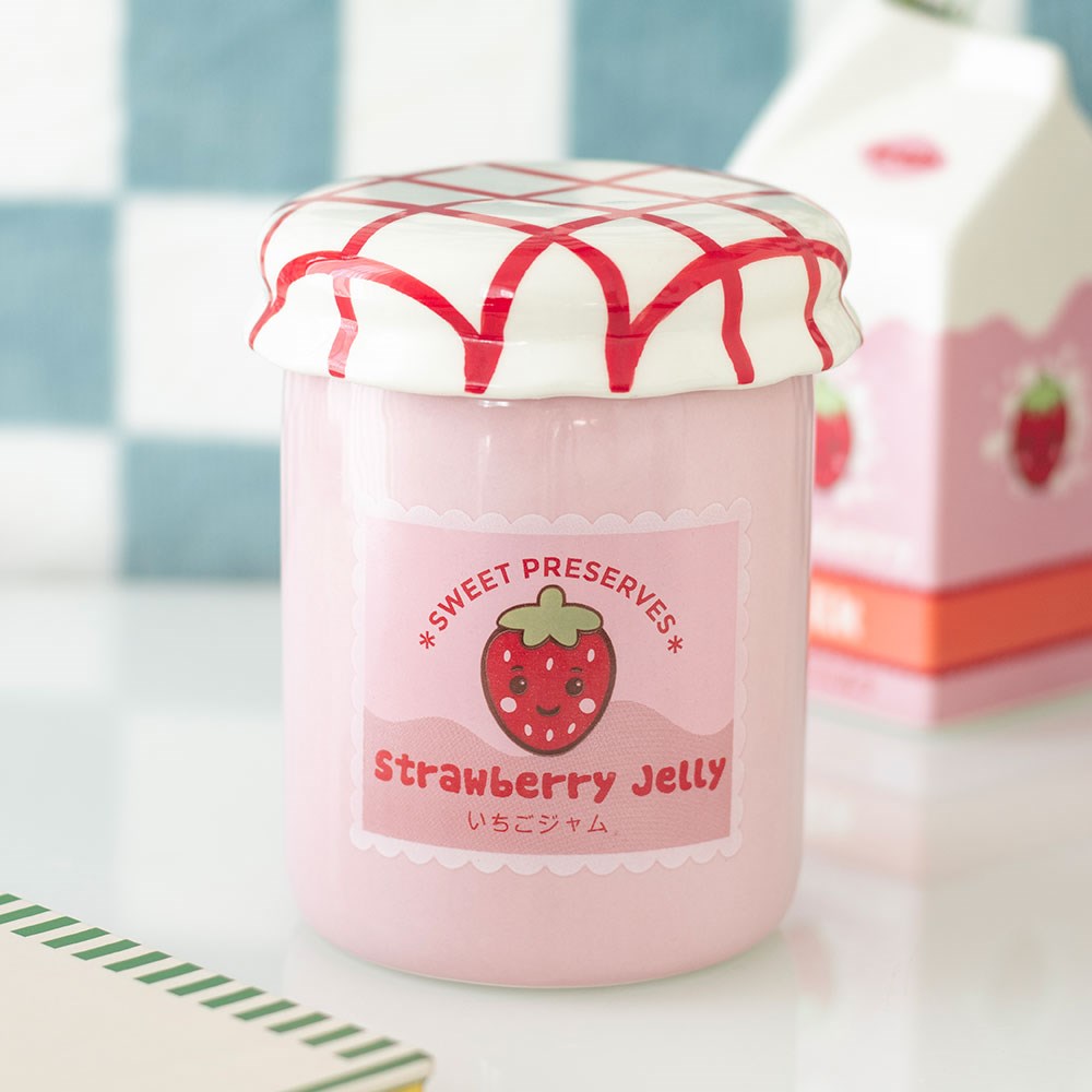 Strawberry Jelly Jar Duftlampe - Kawaii Keramik Aromalampe Rosa