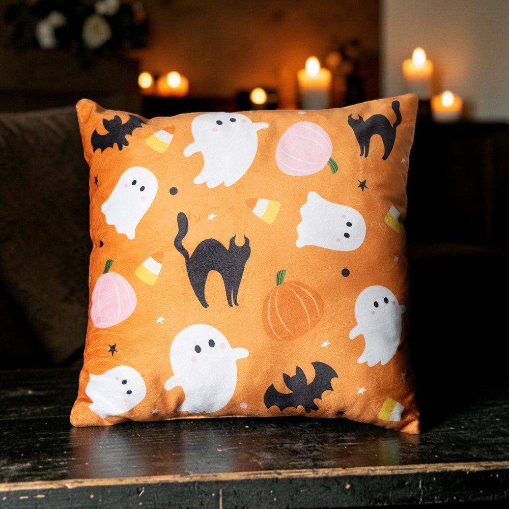 Halloween Kissen Geister, Katzen & Kürbisse 35x35cm Dekokissen Gothic