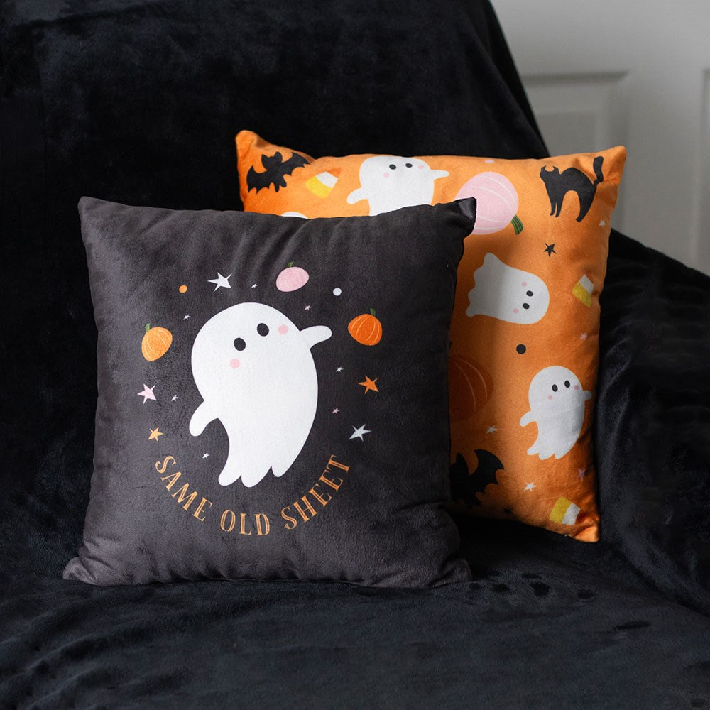 Halloween Kissen Geister, Katzen & Kürbisse 35x35cm Dekokissen Gothic