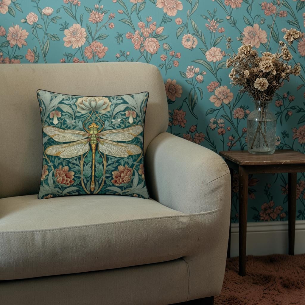 Dekokissen Libelle Jugendstil – Lifestyle Vintage Ohrensessel braun