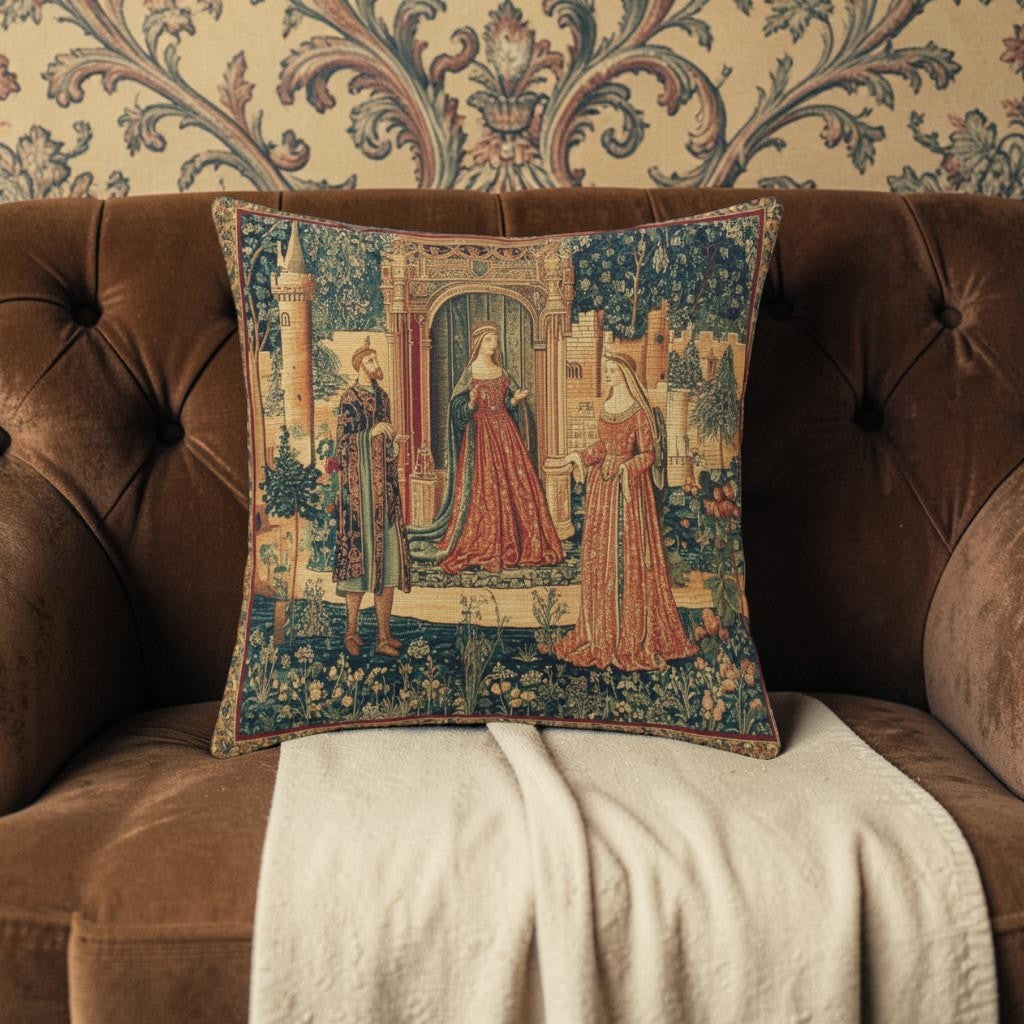 Dekokissen Renaissance Tapisserie – Lifestyle Vintage Sofa braun